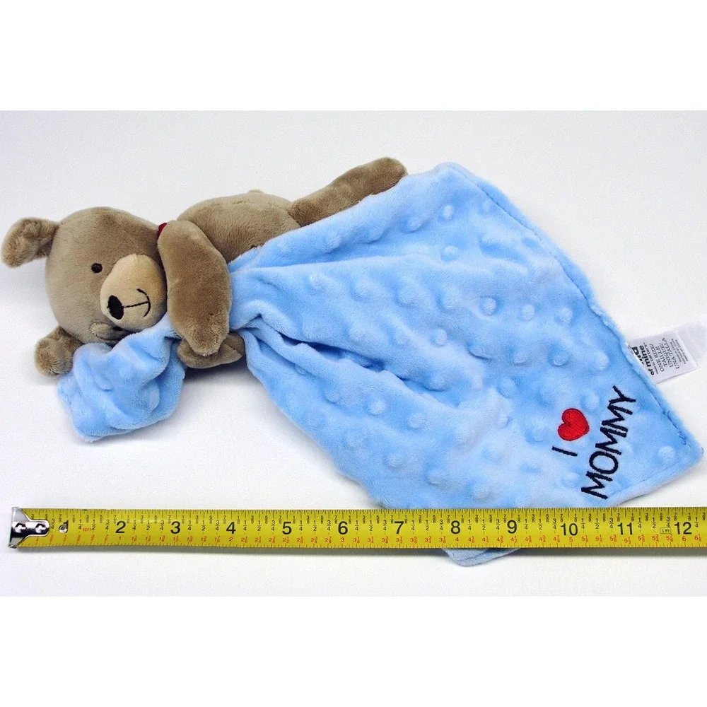Carters Child of Mine Bear Blue Lovey Rattle I Love Mommy Heart Security Blanket